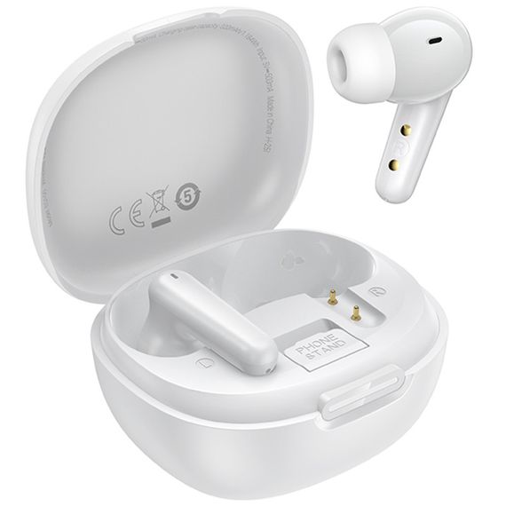Беспроводные TWS наушники Hoco EQ100 Intelligent AI translation (App) White | Зображення 4
