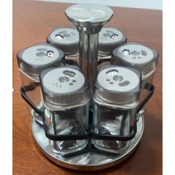 Органайзер для спецій з 6 банками GLASS-SILVER XPRO BSJ1507-1 (43304-BSJ1507-1_291) | Зображення 1