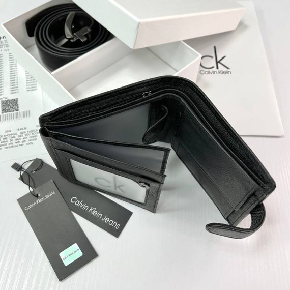 Мужской подарочный набор ремень и портмоне Calvin Klein натуральная кожа | Зображення 2