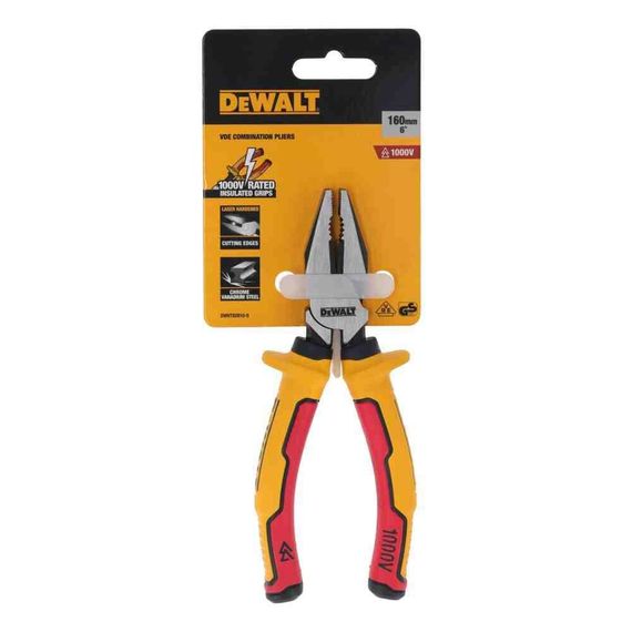 Плоскогубцы электрика LASER HARDENEDl VDE 1000V комбинированные длиной 160 мм DeWALT DWHT82810-0 | Зображення 2