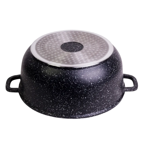 Каструля литий алюміній 6,5л 28*12,5см скляна кришка а/п Black marble 4406 KAMILLE | Зображення 3