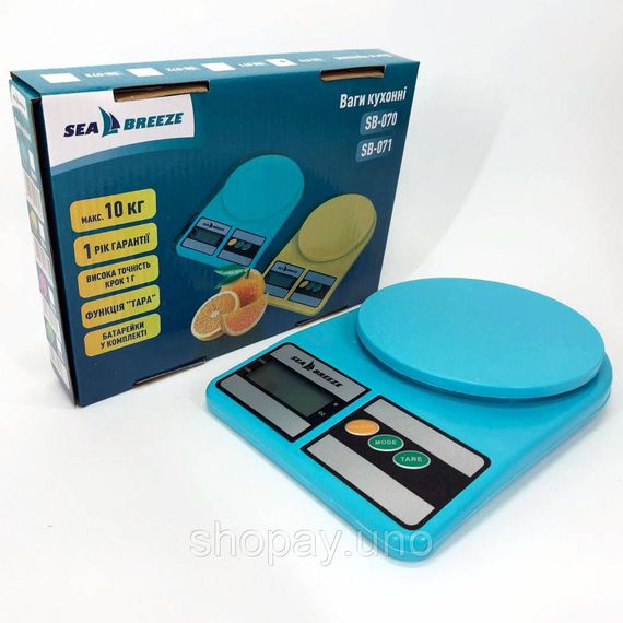 Весы кухонные SeaBreeze SB-070, Электрические кухонные весы, Точные кухонные весы. Цвет: голубой | Зображення 5