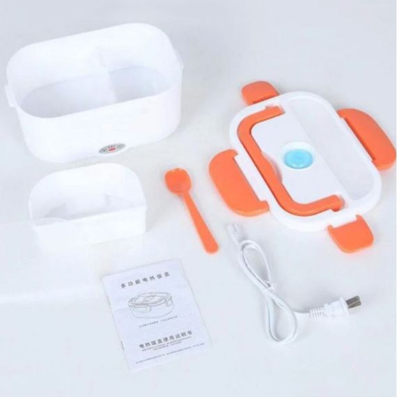 Контейнер для їжі з ложкою пластиковий Lunch Heater 220 V, Ланчбокс для їжі Бокс на прогулянку ZT-49 | Зображення 9