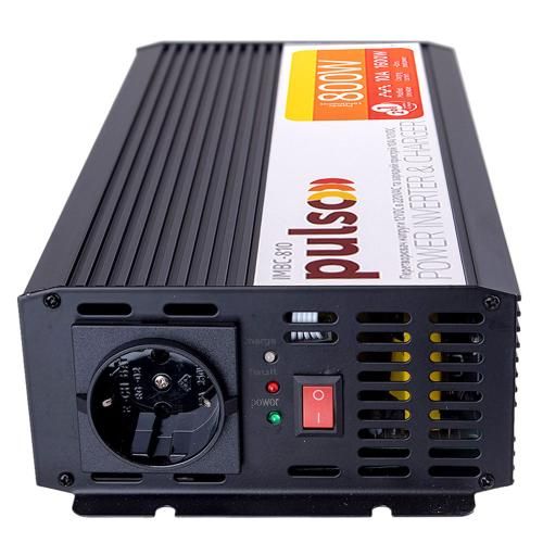 Перетворювач напруги/Зарядн. пристрій PULSO IMBC-810/12V-220V/800W/10A/мод.хвиля/клеми | Зображення 2