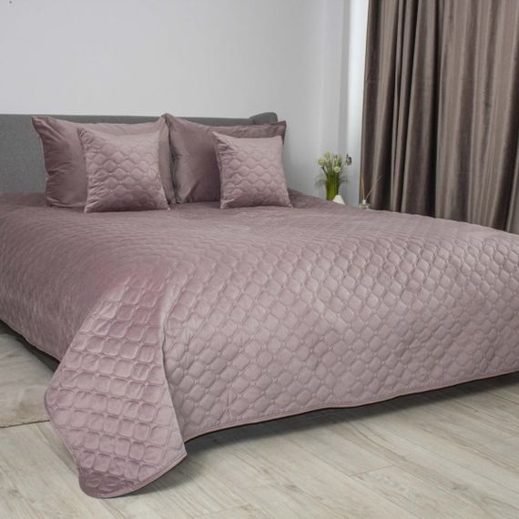 Покрывало полуторное ТЕП Velour Ромб круглый 4-00515_33953 150х210 см темно-розовое