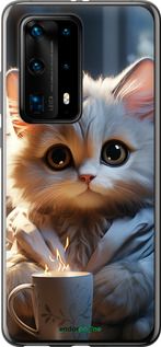 Чохол на Huawei P40 Pro Plus Білий кіт "5646u-1917-2448"