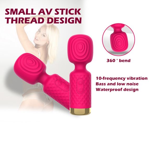 Вібромасажер для клітора "Small AV stick", колір рожевий, 10 режимів вібрації Sex Aura | Зображення 1