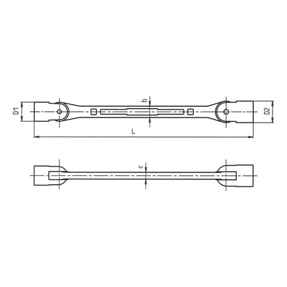 Ключ торцевий двосторонній шарнірний | Зображення 1