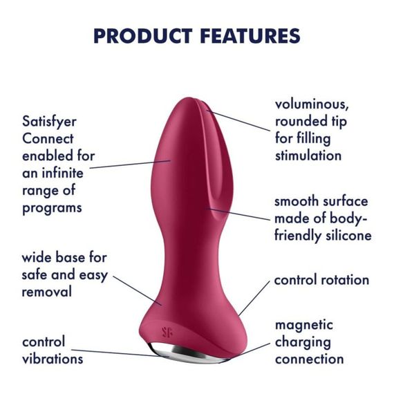 Анальна смарт-пробка із ротацією Satisfyer Rotator Plug 2+, бордовий Sex Aura | Зображення 7