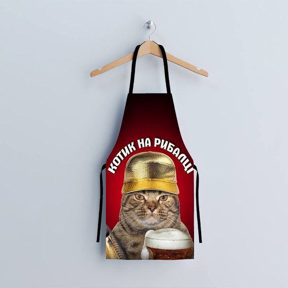 Фартук 3D "Котик на рибалці" 4168 17565 80х60х24 см | Зображення 1