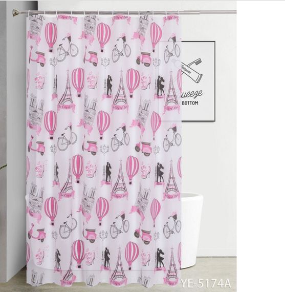 Шторка для ванної кімнати 180х180см Pink Paris