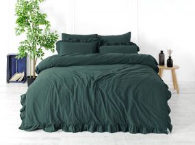 Постельное белье Limasso Stonewashed Exclusive Ranforce 160 х 220 см семейный Dark Green