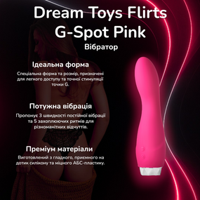 Вібратор Dream Toys Flirts G-Spot Pink 17 см силікон 3 швидкості 5 ритмів для стимуляції точки G