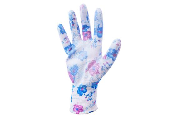 Перчатки с полиуретановым покрытием р8 (голубые садовые манжет) НЕЗАБУДКИ СИЛА | Зображення 1