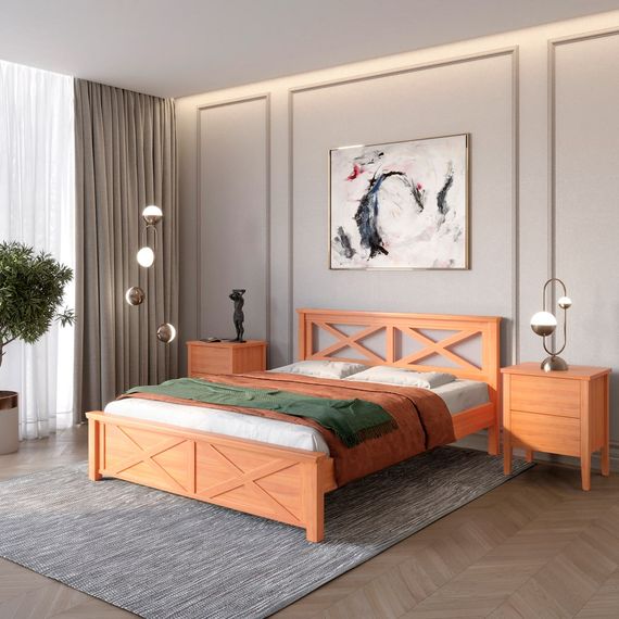 Двоспальне дерев'яне ліжко Mebigrand Прованс Н Яблуня 160х200 см (MBG-3159)