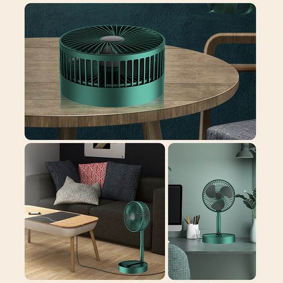 Портативний міні вентилятор для дому Telescopic Folding Fan · Складаний настільний вентилятор з USB зарядкою | Зображення 1