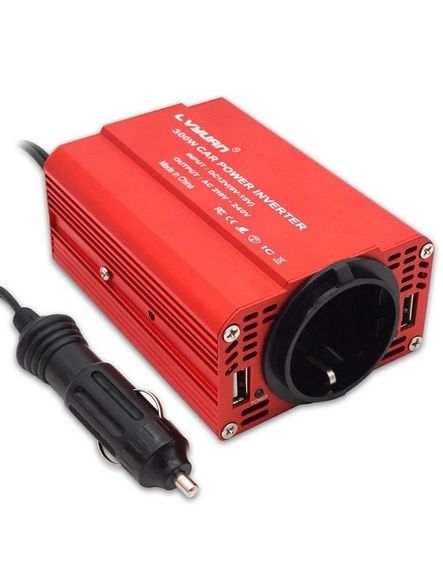Инвертор автомобильный преобразователь напряжения LVYUAN 300 W + 2 USB порта (к гнезду прикуривателя) | Зображення 1
