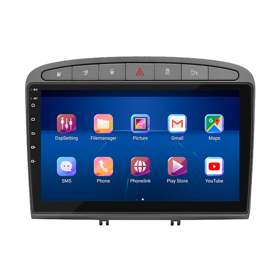 Штатная магнитола 9" Lesko для Peugeot 308 I Рестайлинг 2011-2015 Top 4/64 Grey/ 4G WiFi GPS Пежо | Зображення 1