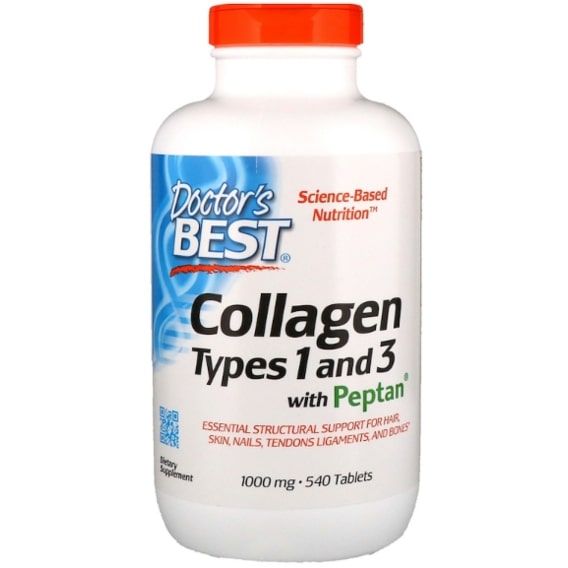 Комплекс для шкіри, волосся, нігтів Doctor's Best Collagen Types 1 and 3 with Peptan 1000 mg 540 Tabs DRB-00358