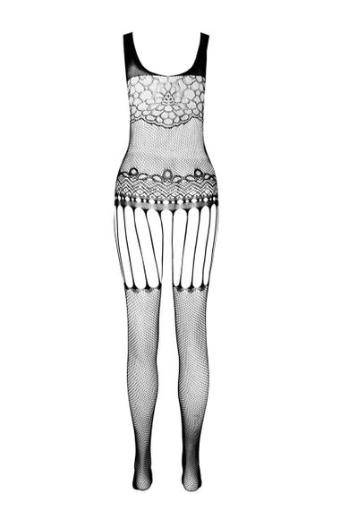 Бодістокінг Passion ECO BS001 One Size white, з доступом, імітація підв’язок, флористичний декор sexstyle | Зображення 6