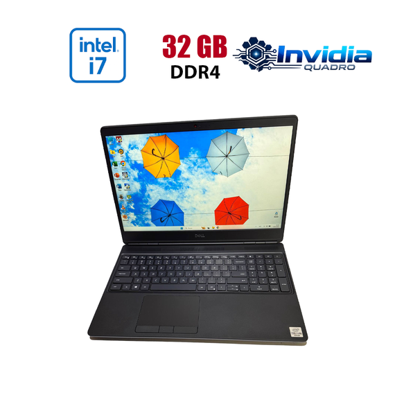 Мобільна робоча станція Dell Precision 7550 / 15.6" (1920x1080) IPS / Intel Core i7-10875H (8 (16) ядер по 2.3 - 5.1 GHz) / 32 GB DDR4 / 256 GB SSD + 256 GB SSD / nVidia Quadro T1000, 4 GB GDDR5, 128-bit / WebCam б/в