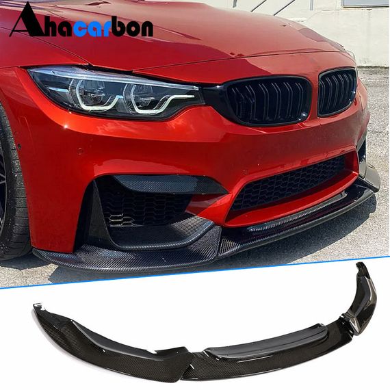 Накладка на передній бампер Lip V10 (для F82/F83, Карбон) для BMW 4 серія F-32 2012-2020 рр