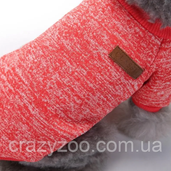 Кофта для собак та котів EcoToys Red M ряба червона A: 30 см B: 37 см C: 24 см 7106 | Зображення 6