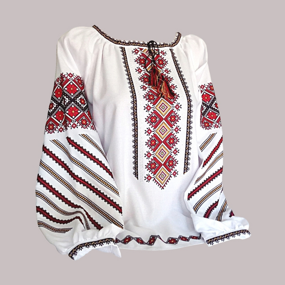 Рубашка Украинская вышиванка 185106 цвет белый размер L | Зображення 1