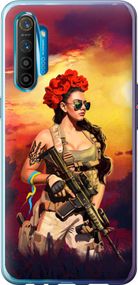 Чехол на Realme XT Украинка с оружием "5316u-1868-17620"