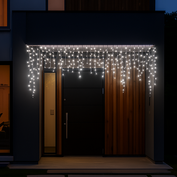 Вулична гірлянда Бахрома 6 м, 105 LED, Білий, IP44, ефект флеш | Зображення 1