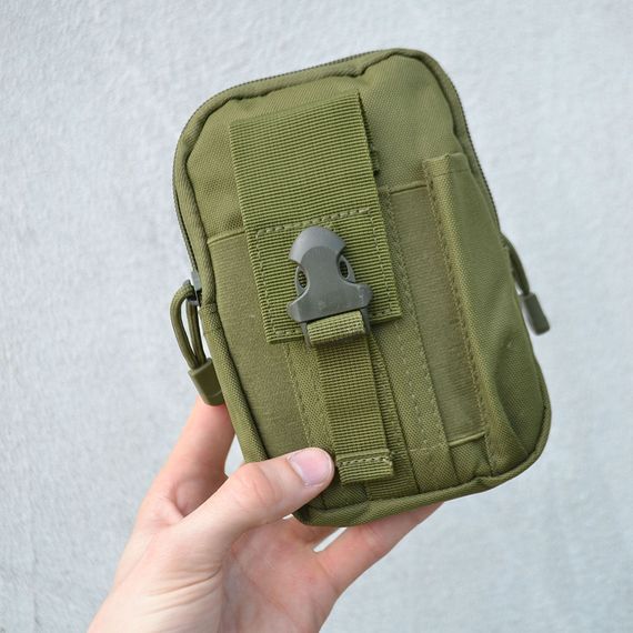 Тактическая сумка - подсумок для телефона, система MOLLE органайзер тактический из кордуры. Цвет: хаки NO-90