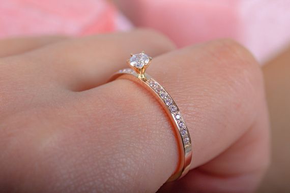 Женское кольцо из красного золота 18.5 | Зображення 3