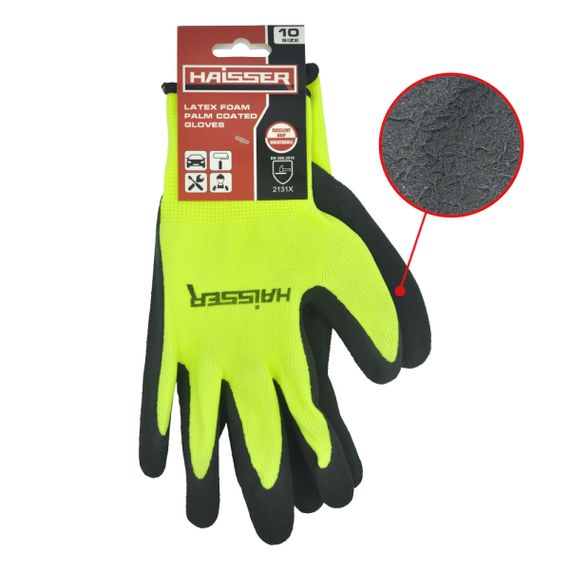 Рукавички поліестер з латексним спіненим покриттям Haisser 211428