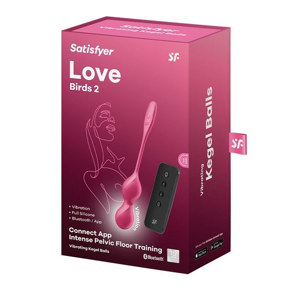 Вагінальні смарт-кульки з вібрацією Satisfyer Love Birds 2 Connect App Red, 86 г, пульт ДК | Зображення 4