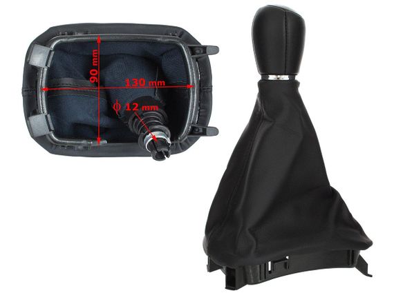 Seat Toledo II 98-06 ручка перемикання передач чорна + чохол з рамкою 5 передач, Сеат Толедо 2 | Зображення 1