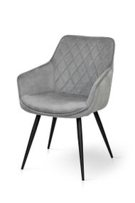 Крісло Наомі, чорний/ велюр світл-сірий