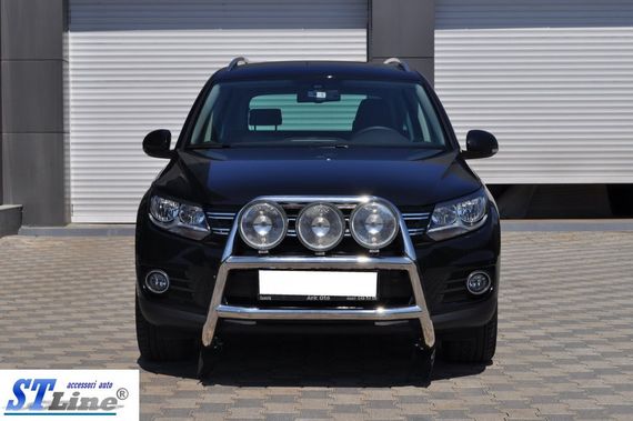 Кенгурятник WT018 (нерж) для Volkswagen Tiguan 2007-2016 гг | Зображення 1