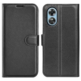 Чохол книжка з кишенями для карт на Oppo A17 / A17K колір Чорний