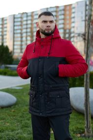 Парка зимова "Nike" червоно -чорна