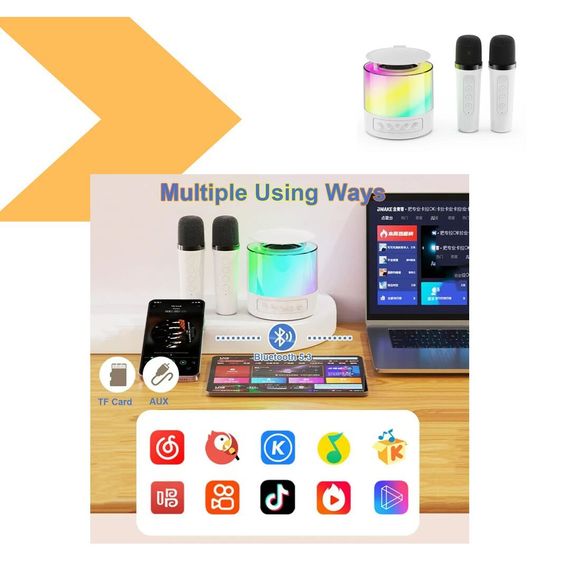 Портативна караоке-колонка K19 з LED-підсвіткою XPRO (47747-K19_283) | Зображення 1