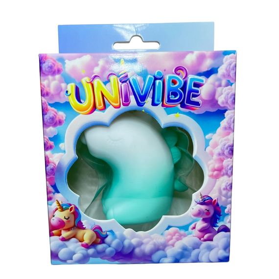 Стимулятор клітора з пульсацією UNIVIBE Єдиноріг, 5 режимів, градієнт біло-зелений sexstyle | Зображення 9