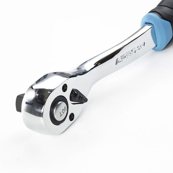 Ключ-трещотка с изогнутой ручкой CrV 1/4 (90T) APRO | Зображення 2