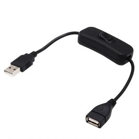Кабель живлення з вимикачем USB 28 см чорний