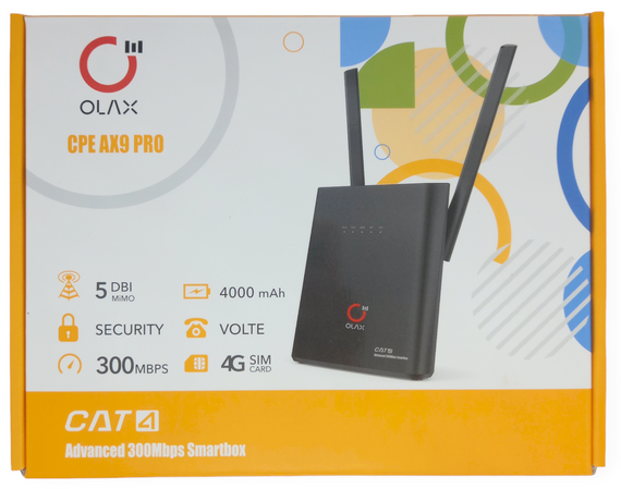 4G роутер Olax Олакс AX9 PRO B + подарунок WIFI модем під сім карту 4G модемом акумулятор 4000 mAh дві антени мобільний | Зображення 9