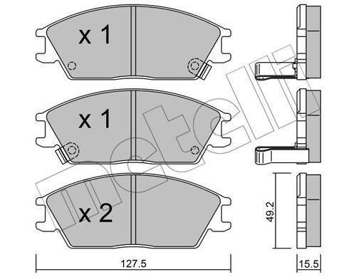 Колодки гальмівні передні Hyundai Accent I II 94-05 Getz 02-10 Elantra 90-00 Pony 85-95 22-0081-1 | Зображення 1