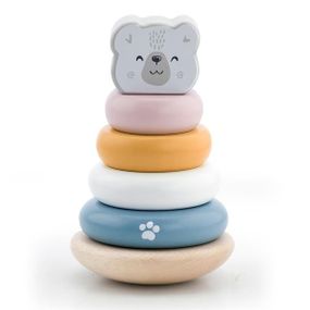 Дерев'яна пірамідка Viga Toys PolarB Білий ведмедик-неваляшка (44005)