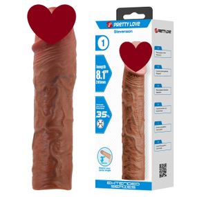 Подовжуюча насадка презерватив Pretty Love - Stevenson 8.1" Brown, BI-026268-1 sexstyle