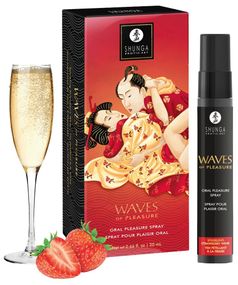 Спрей для посилення слиновиділення Shunga Waves of Pleasure Strawberry Sparkling Wine