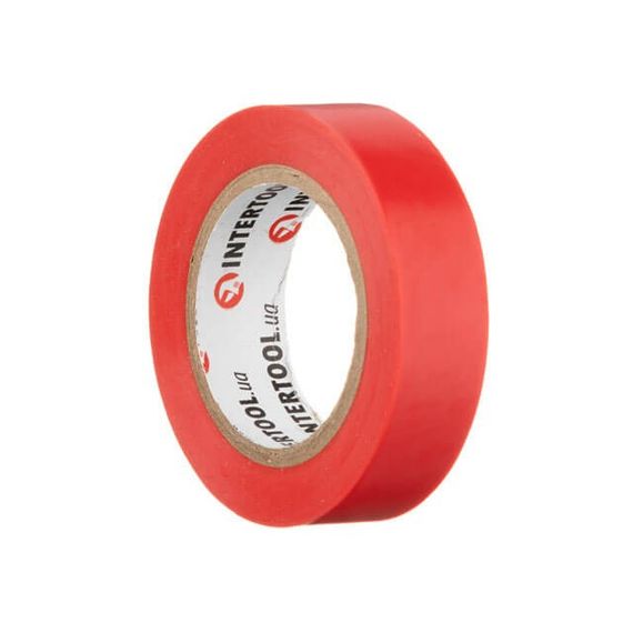 Стрічка ізоляційна 10 м, 17*0.15 мм, червона INTERTOOL IT-0030 | Зображення 2