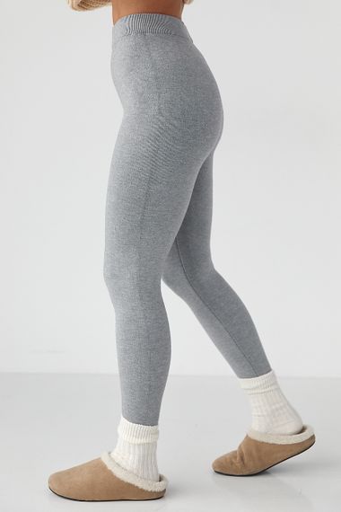 Трикотажні лосини з начосом - сірий цвет, ONE SIZE (є розміри) | Зображення 4